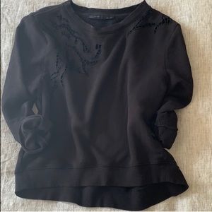 ALL SAINTS BLACK CUT-OUT SWEATSHIRT / SIZE M